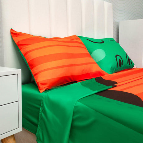 Juego de Sabanas Infantil Microfibra Doble 140 cm Verde de Cocodrilo - Ropa de Cama | Bylmo