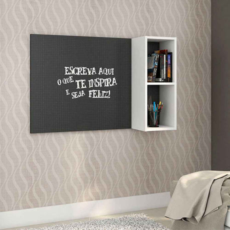 Repisa Matias Blanco y Negro 90 cm con Tablero - Repisas y Percheros | Bylmo