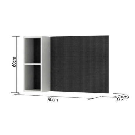 Repisa Matias Blanco y Negro 90 cm con Tablero - Repisas y Percheros | Bylmo