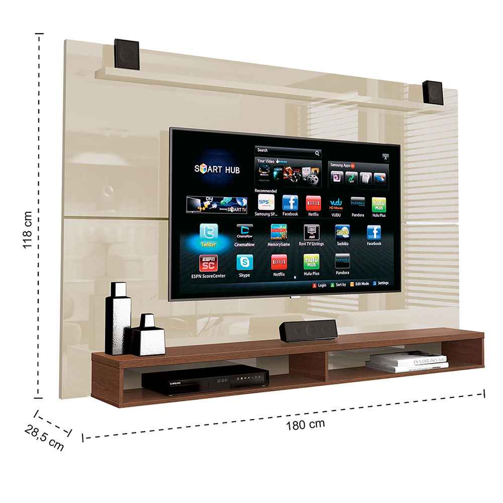 Panel Maxi Blanco y Cafe 180 cm - Muebles para TV | Bylmo