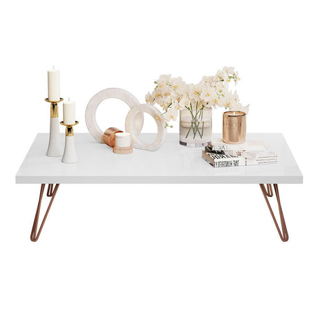 Mesa de Centro España Blanco 90x22cm Rectangular con Patas - Mesas | Bylmo