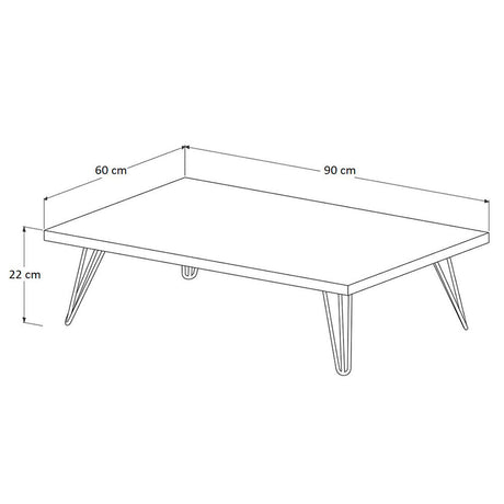 Mesa de Centro España Blanco 90x22cm Rectangular con Patas - Mesas | Bylmo