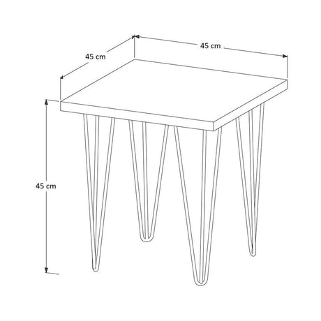 Mesa Fiyi Negro 45 cm Cuadrada - Mesas | Bylmo
