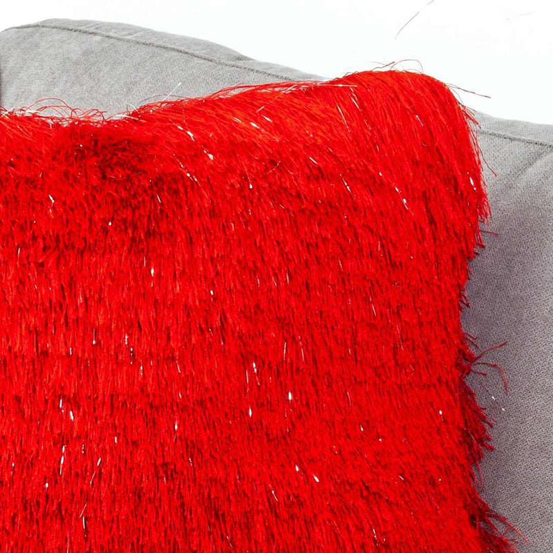 Funda de Cojín 50 cm Rojo Peludo