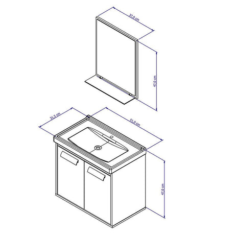 Mueble Gales Blanco 51 cm con Dos Puertas - Gabinetes | Bylmo