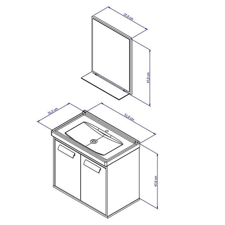 Mueble Gales Blanco y Negro 51 cm con Dos Puertas - Gabinetes | Bylmo