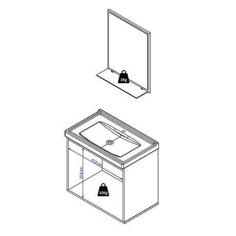 Mueble Gales Blanco y Almendra 51 cm con Dos Puertas - Gabinetes | Bylmo