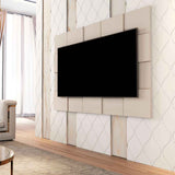 Panel de TV Beige 160x128cm Para TV Hasta 55 Pulgadas sin Cajones - Muebles para TV | Bylmo