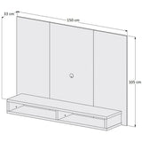 Panel de TV California Caramelo y Beige 150x105cm Para TV Hasta 55 Pulgadas sin Cajones y con Ranuras para Cables - Muebles para TV | Bylmo