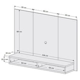 Panel de TV California Caramelo y Beige 150x105cm Para TV Hasta 55 Pulgadas sin Cajones y con Ranuras para Cables - Muebles para TV | Bylmo