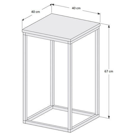 Mesa Valencia Negro 40 cm Cuadrada - Mesas | Bylmo