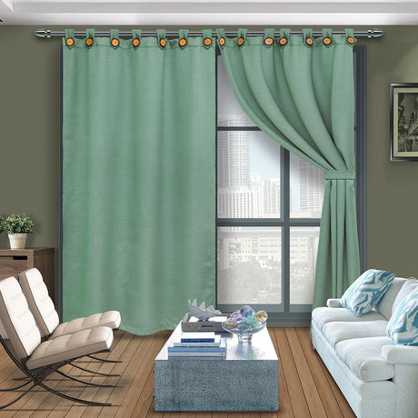 Cortina Lona Verde 265x215cm Fondo Entero - Cortinas | Bylmo