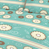 Juego de Sabanas Algodón 180 Hilos King 200 cm Azul con Flores Blancas y Cafes - Ropa de Cama | Bylmo