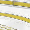 Juego de Sabanas Microfibra Doble 140 cm Blanco con Líneas Amarillas