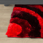 Tapete Extra Suave 50 x 100 cm de Habitación Rojo con Círculos