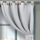 Cortina Blackout Ojal Gris 265x215cm Fondo Entero - Cortinas | Bylmo