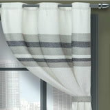 Cortina de Argolla Lona Gris de Franjas 265 cm - Cortinas | Bylmo