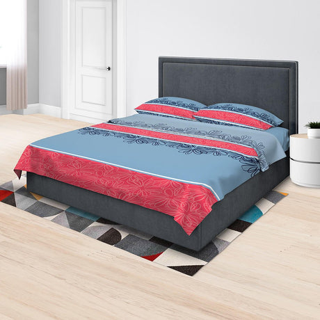 Juego de Sabanas Algodón 180 Hilos Semidoble 120 cm Gris con Figuras - Ropa de Cama | Bylmo