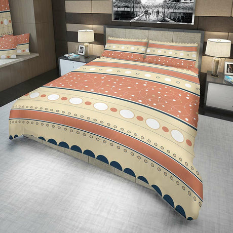 Juego de Sabanas Rosado y Cafe King 200 X 200 Cm de Circulos con 180 Hilos - Ropa de Cama | Bylmo