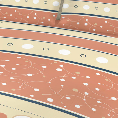 Juego de Sabanas Rosado y Cafe King 200 X 200 Cm de Circulos con 180 Hilos - Ropa de Cama | Bylmo