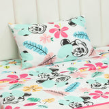 Combo Juego de Sabanas y Cortina Infantil Microfibra Sencilla 100 cm Blanco y Rosado de Minnie - Ropa de Cama | Bylmo