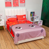 Juego de Sabanas Infantil Microfibra Doble 140 cm Rojo de Hipopotamo - Ropa de Cama | Bylmo