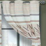 Cortina de Argolla Lona Blanco y Cafe de Líneas y Ondas 265 cm - Cortinas | Bylmo