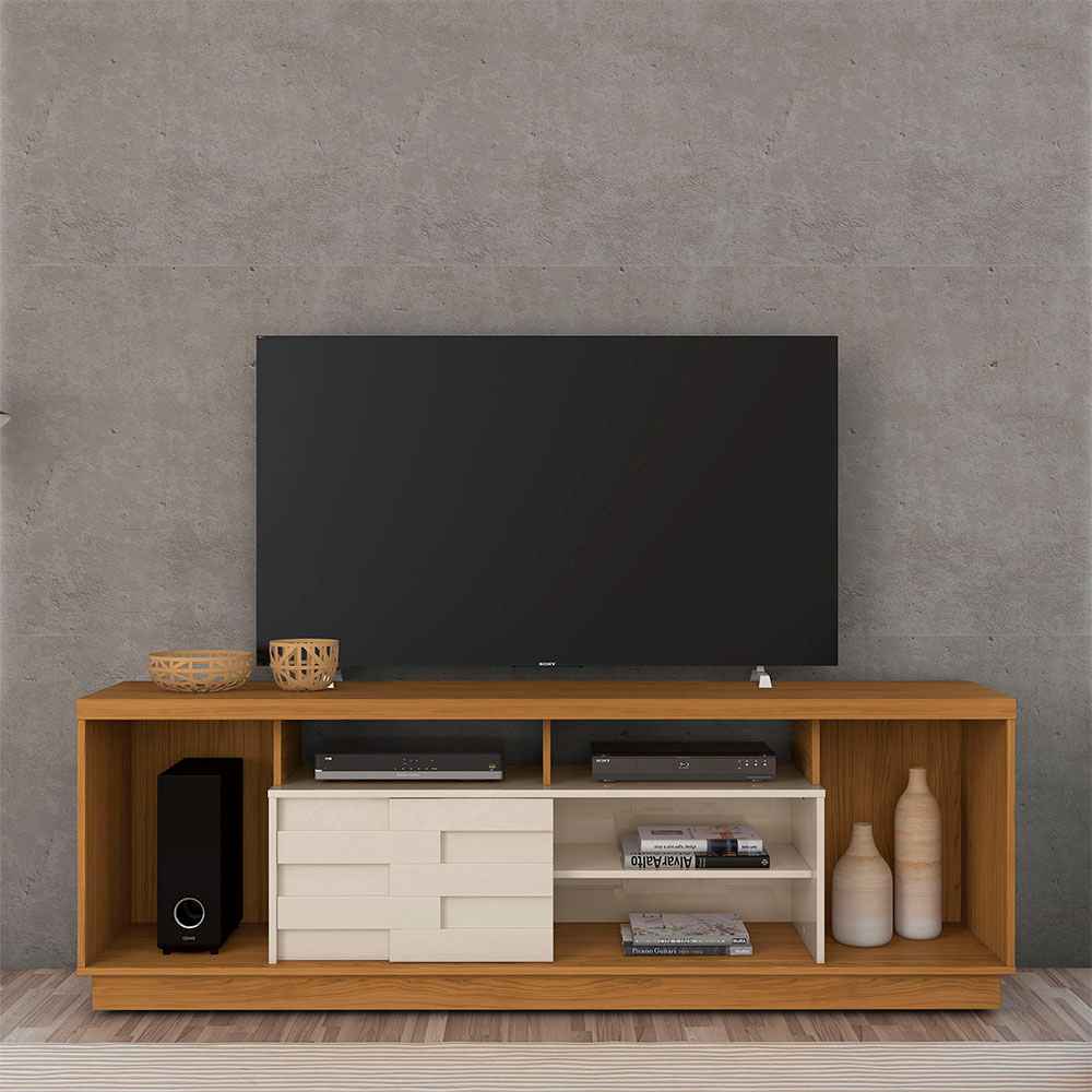 Rack Adria Cafe y Blanco 182 cm con Una Puerta - Muebles para TV | Bylmo