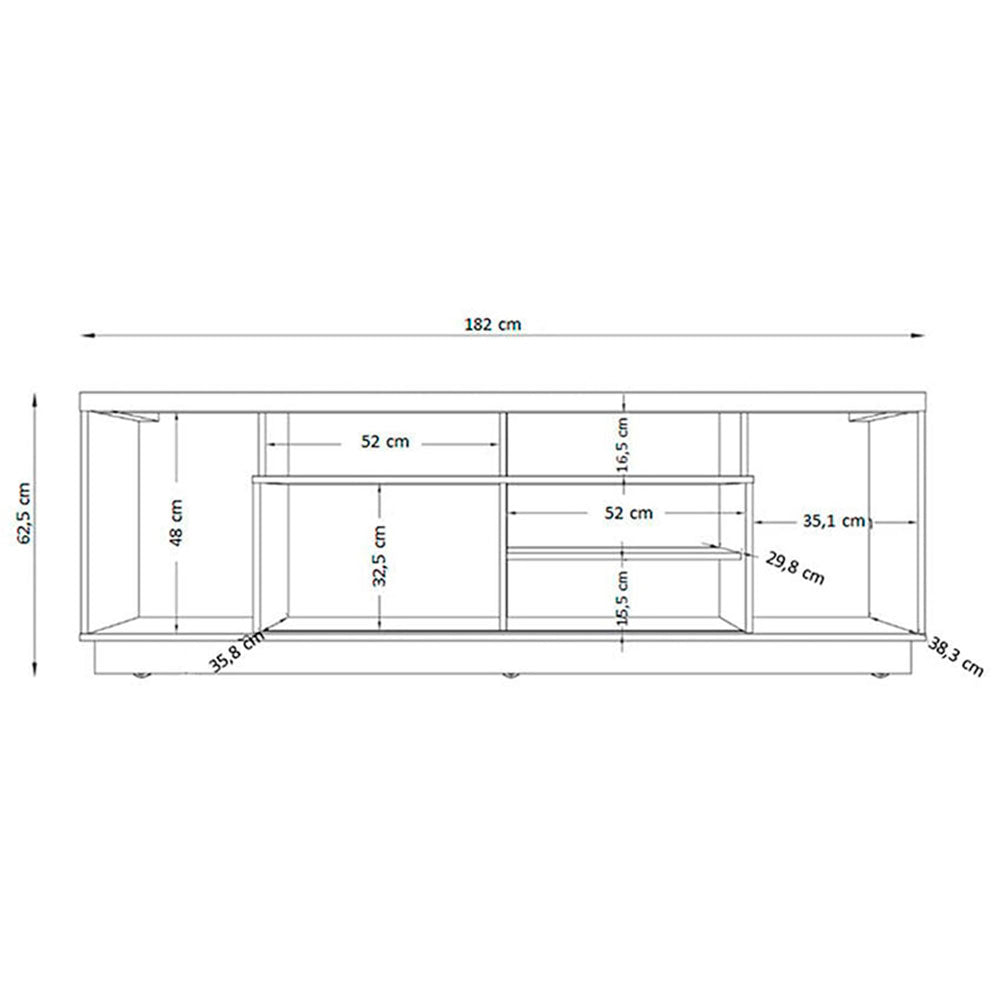 Rack Adria Cafe y Blanco 182 cm con Una Puerta - Muebles para TV | Bylmo