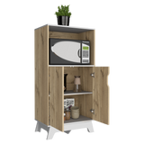 Mueble Microondas Diyue 2 puertas gran capacidad Duna y Blanco moderno 65 x 130cm