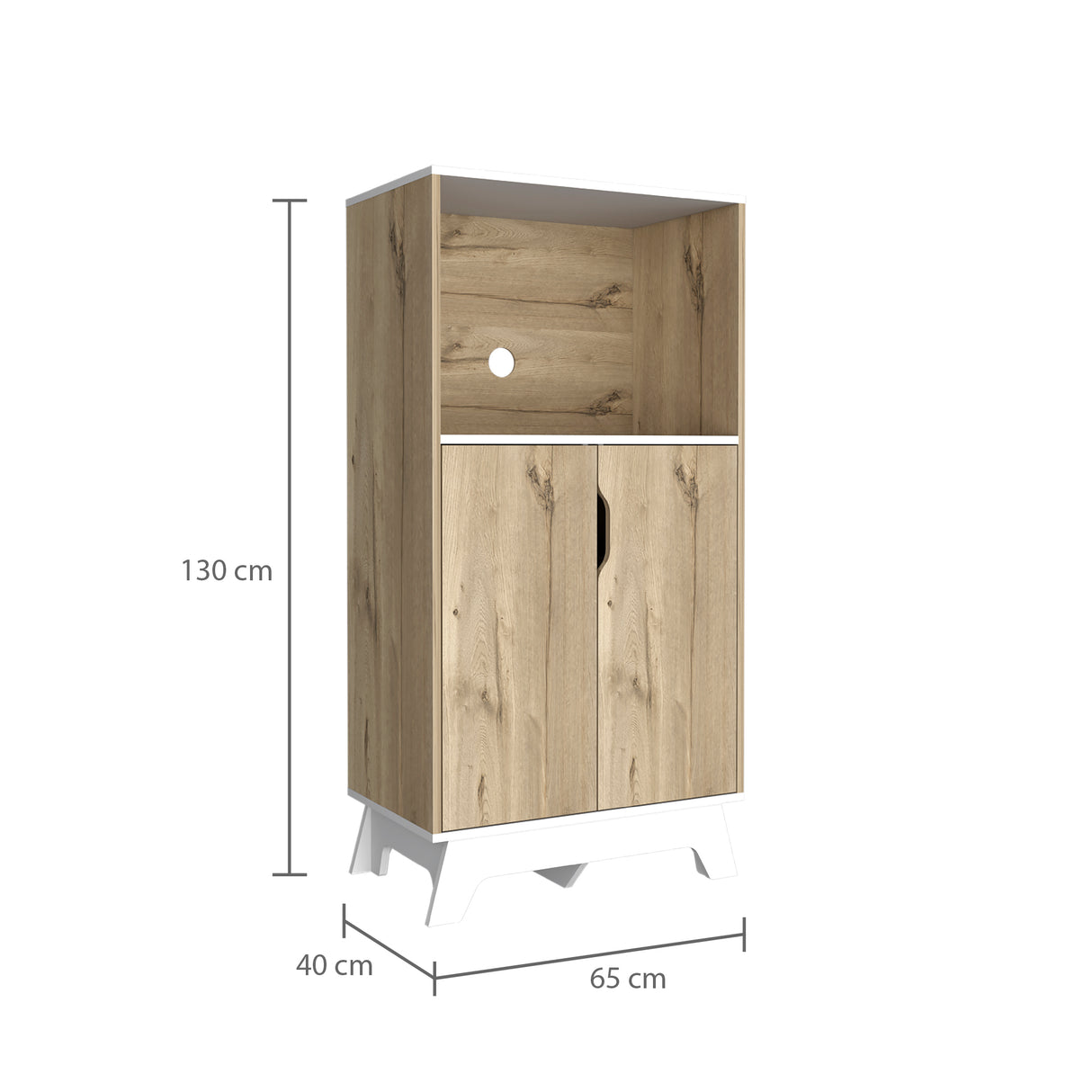 Mueble Microondas Diyue 2 puertas gran capacidad Duna y Blanco moderno 65 x 130cm