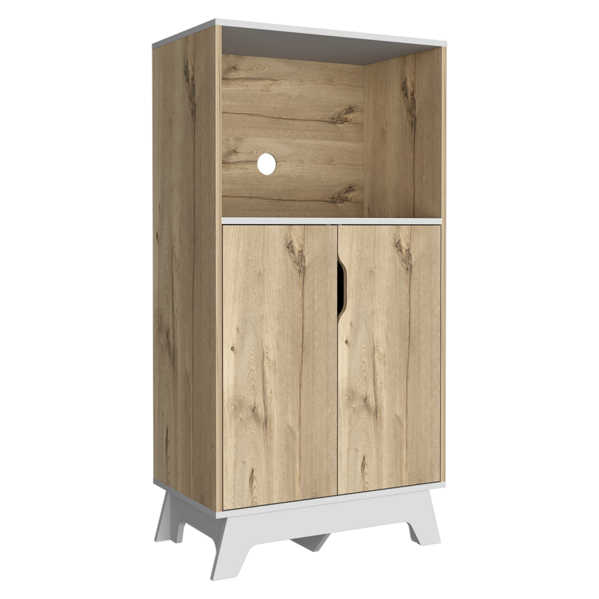 Mueble Microondas Diyue 2 puertas gran capacidad Duna y Blanco moderno 65 x 130cm