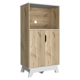 Mueble Microondas Diyue 2 puertas gran capacidad Duna y Blanco moderno 65 x 130cm