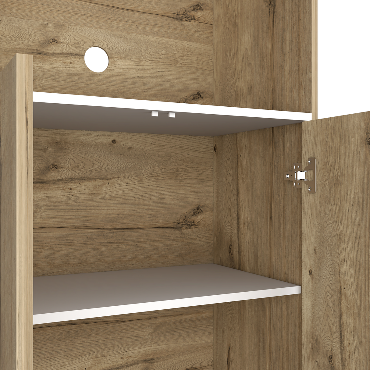 Mueble Microondas Diyue 2 puertas gran capacidad Duna y Blanco moderno 65 x 130cm