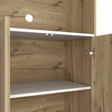 Mueble Microondas Diyue 2 puertas gran capacidad Duna y Blanco moderno 65 x 130cm