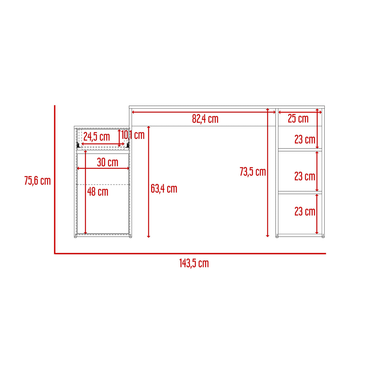 Escritorio Alma Duna Amplia Superficie MDP Moderno
