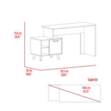 Escritorio Leira Ceniza 151.5x75.6cm con Una Puerta