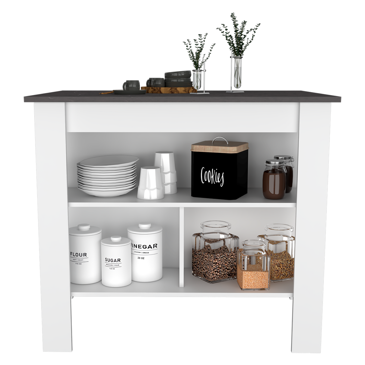 Isla de Cocina Cala 70x103 Blanco Onix Moderno