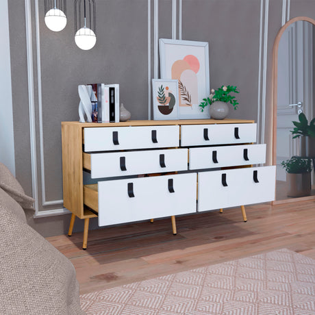 Cómoda Huna 6 cajones 35x75 cm Macadamia Amplio Almacenamiento - Cajoneras y Comodas | Bylmo