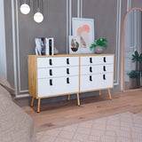 Cómoda Huna 6 cajones 35x75 cm Macadamia Amplio Almacenamiento - Cajoneras y Comodas | Bylmo