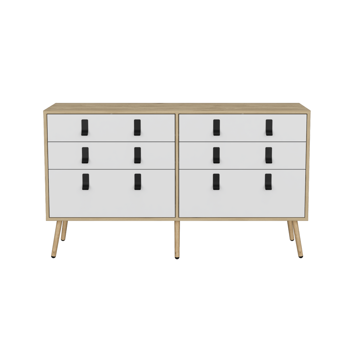 Cómoda Huna 6 cajones 35x75 cm Macadamia Amplio Almacenamiento - Cajoneras y Comodas | Bylmo