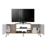 Mesa Para Tv Urban Duna 160x40x59 Cm. Moderna Con 2 Compartimientos Y Con Patas