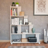 Biblioteca Paris Blanco 5 Estantes 106 Cm X 135 Cm