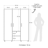 Closet Saga Duna 140x50x180cm MDP