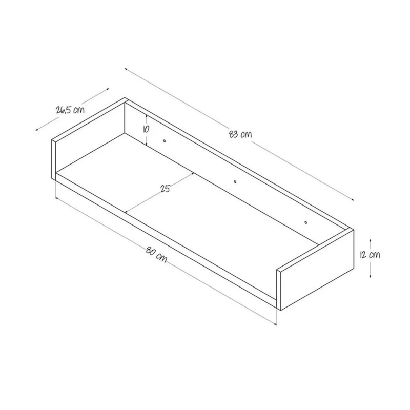 Repisa Beka Versátil 83x26.5 Rovere Flotante