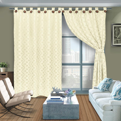 Cortina Lona Blanco Hueso 265x215cm de Circulos - Cortinas | Bylmo