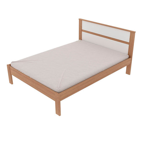 Cama Viena Almendra y Blanco 146.7x92cm para Colchón Doble sin Colchón y con Cabecero - Camas | Bylmo