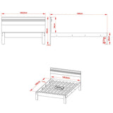 Cama Kaia Almendra y Blanco 148.6x93cm para Colchón Doble sin Colchón y con Cabecero - Camas | Bylmo