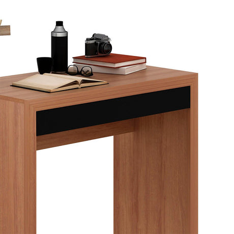 Escritorio Tokio Almendra y Negro 90x74.5cm Con Un Cajón - Escritorios y Archivadores | Bylmo