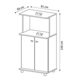 Mueble Auxiliar Almería Cafe 61 cm con Dos Puertas y Entrepaño - Muebles Organizadores | Bylmo